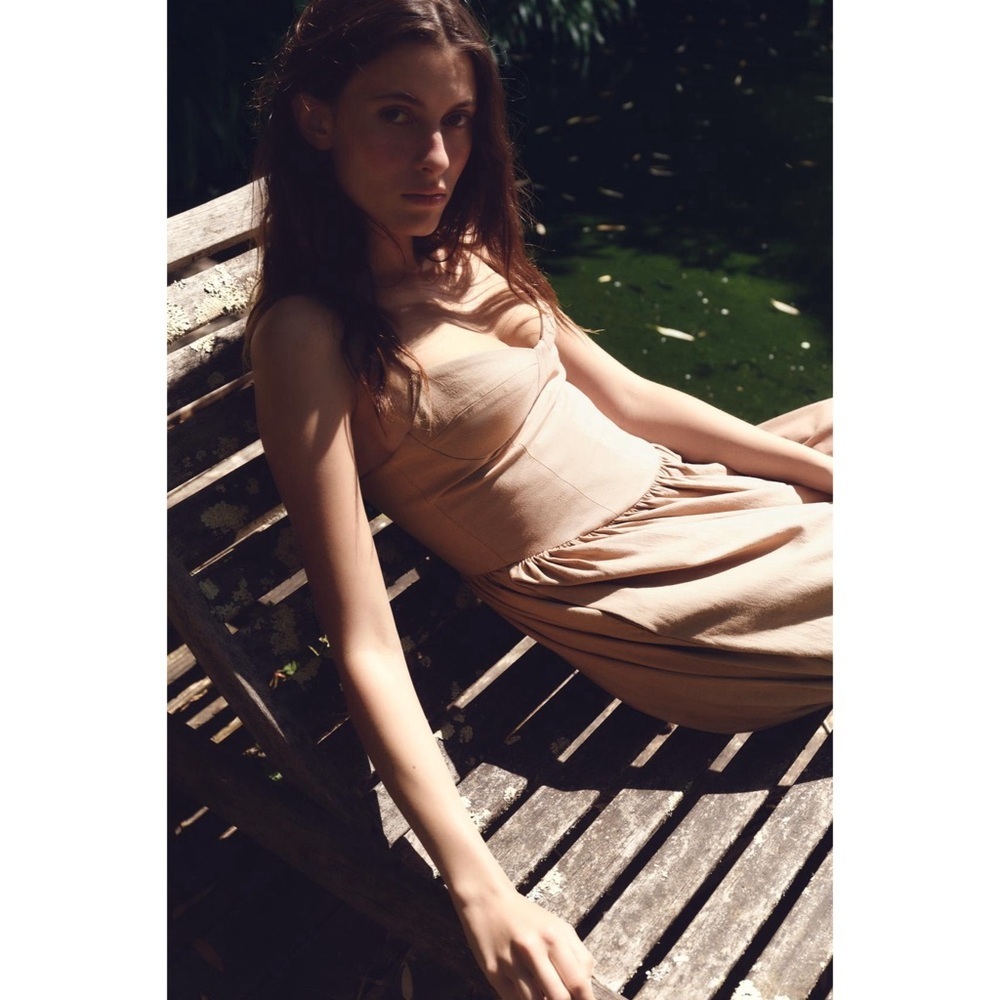 NEW Zara Midi Strappy Dress Empire Waist Old Money Garden Party Size‎ XS - Picture 4 of 15